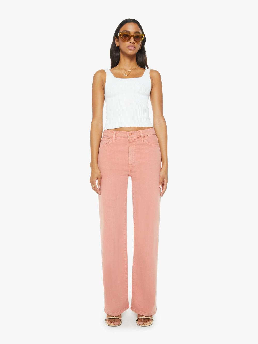 Women Relaxed | Mother Denim The Dodger Sneak -Cats And Dogs - Coral Haze