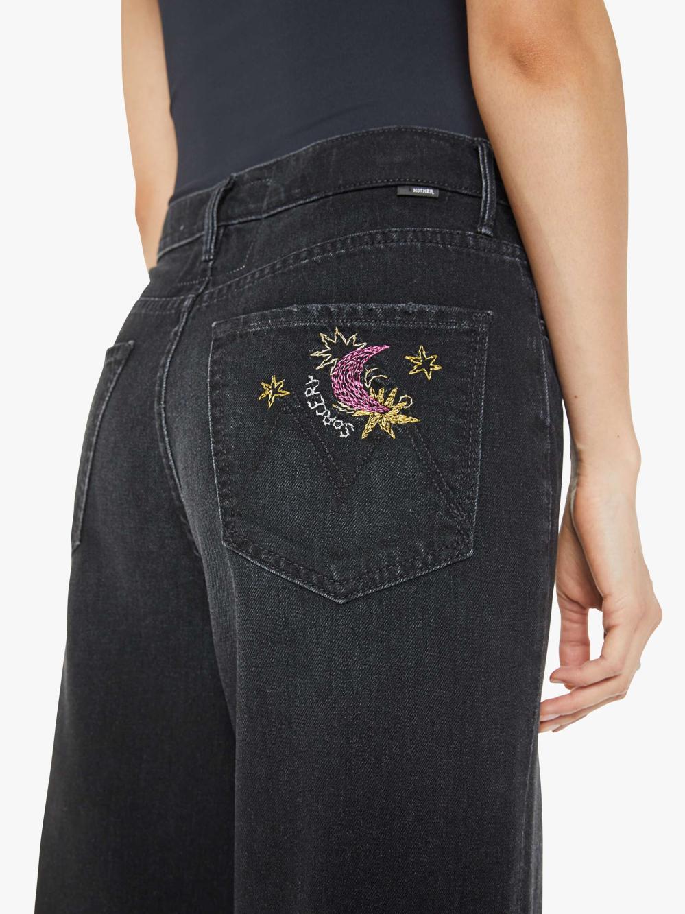 Women Relaxed | Mother Denim The Starry Spitfire Ankle Fray - Black Magic