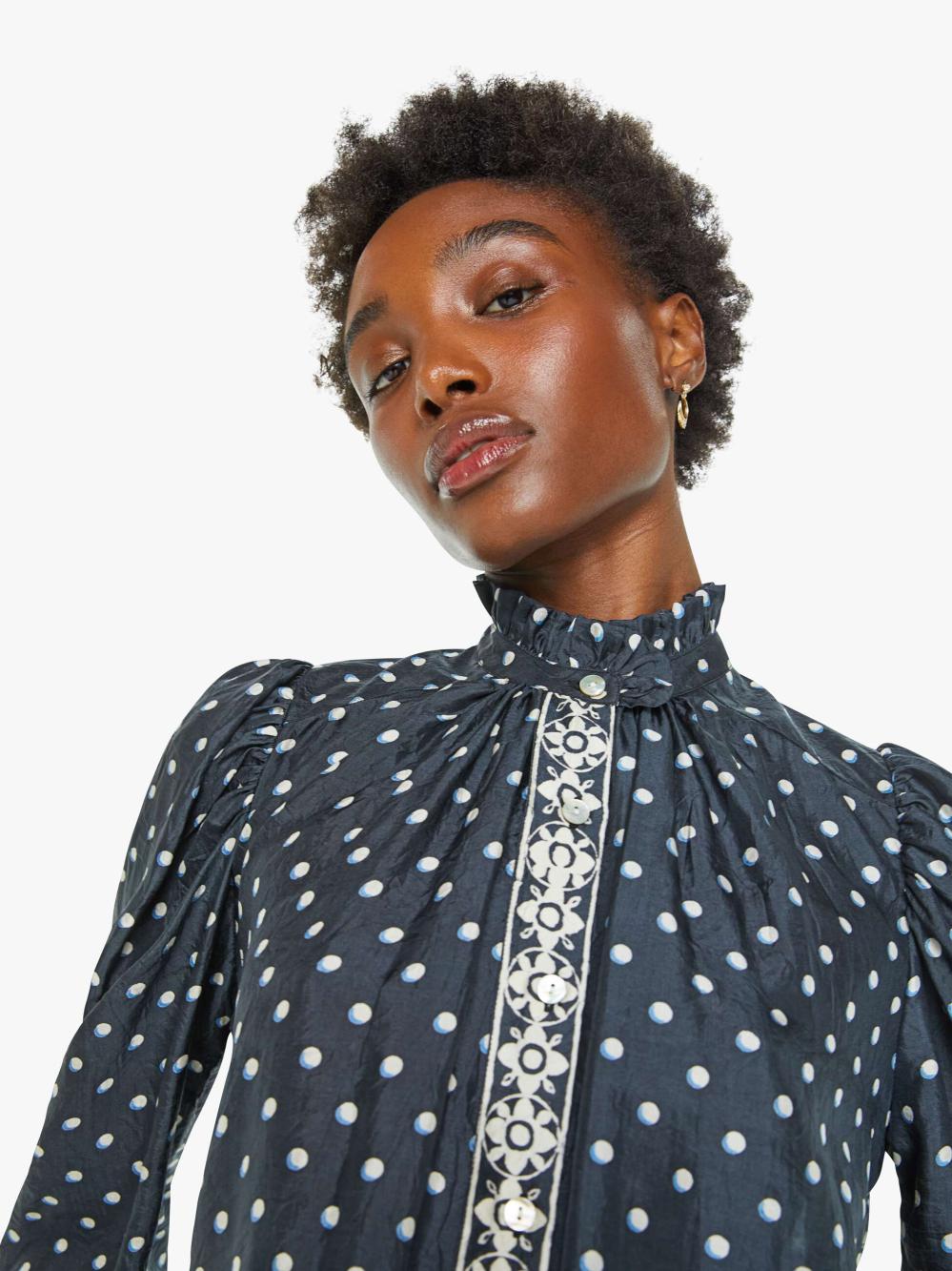 Women Shirts | Mother Denim Alix Of Bohemia Annabel Shirt - Raven Dot
