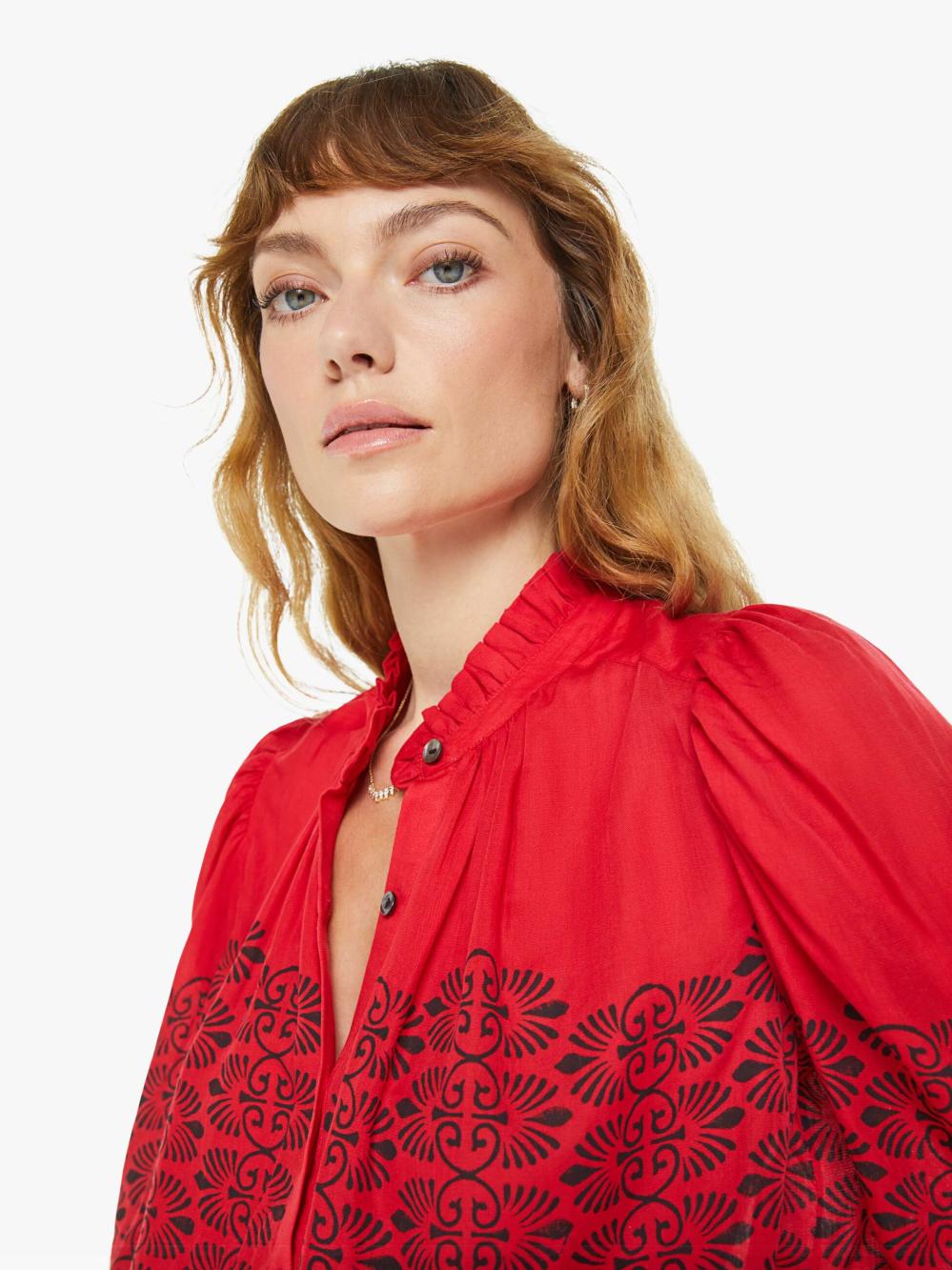 Women Shirts | Mother Denim Alix Of Bohemia Artemis Shirt - Cherry Trellis
