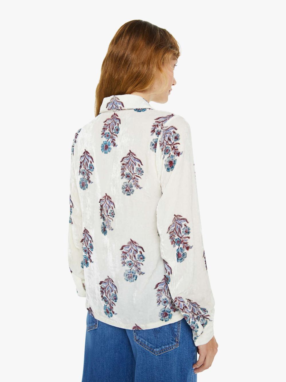 Women Shirts | Mother Denim Alix Of Bohemia Dolly Velvet Shirt - Azure Mirabilis