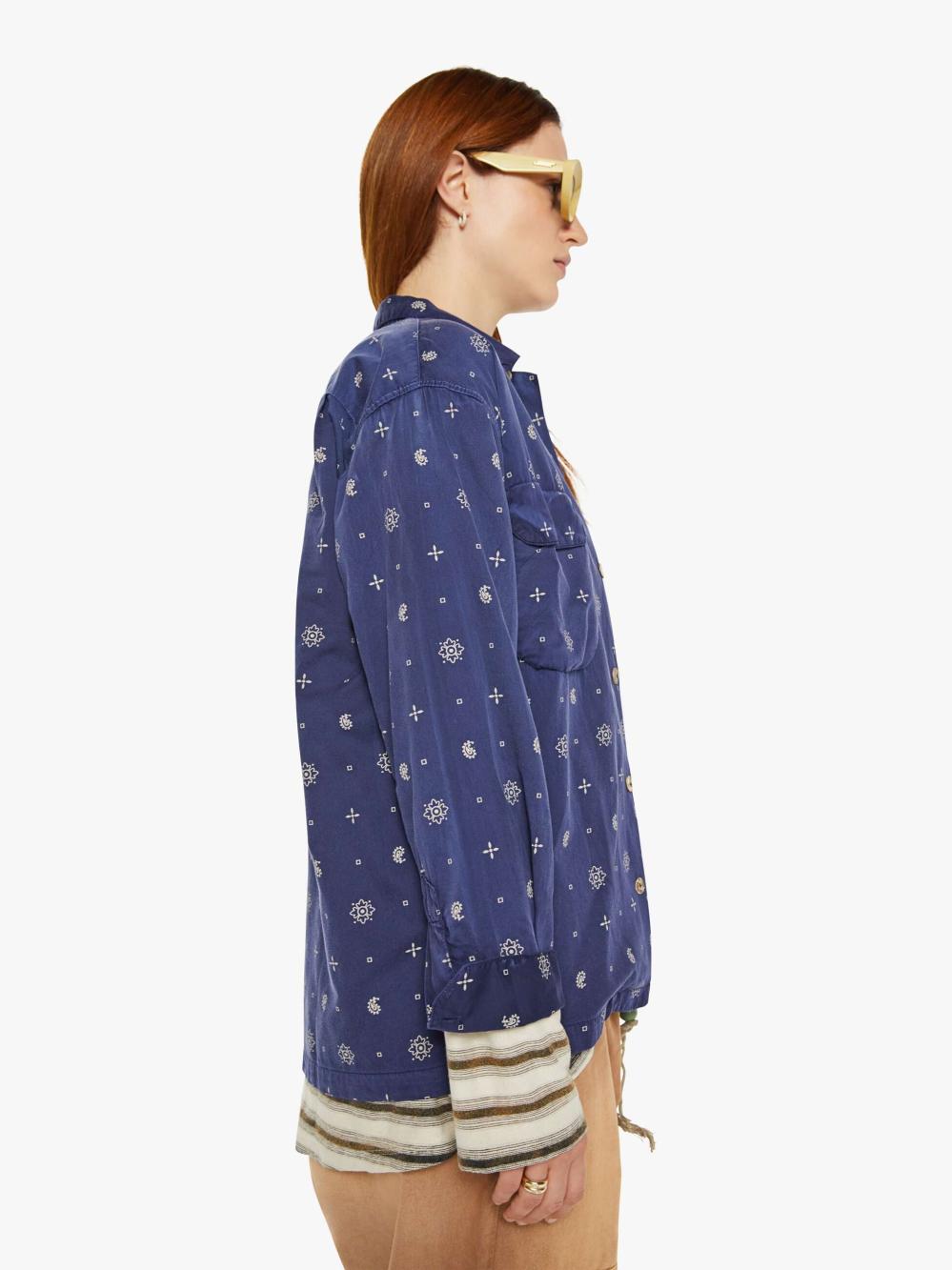 Women Shirts | Mother Denim Dr. Collectors Bowling Long Sleeve - Sailor Blue