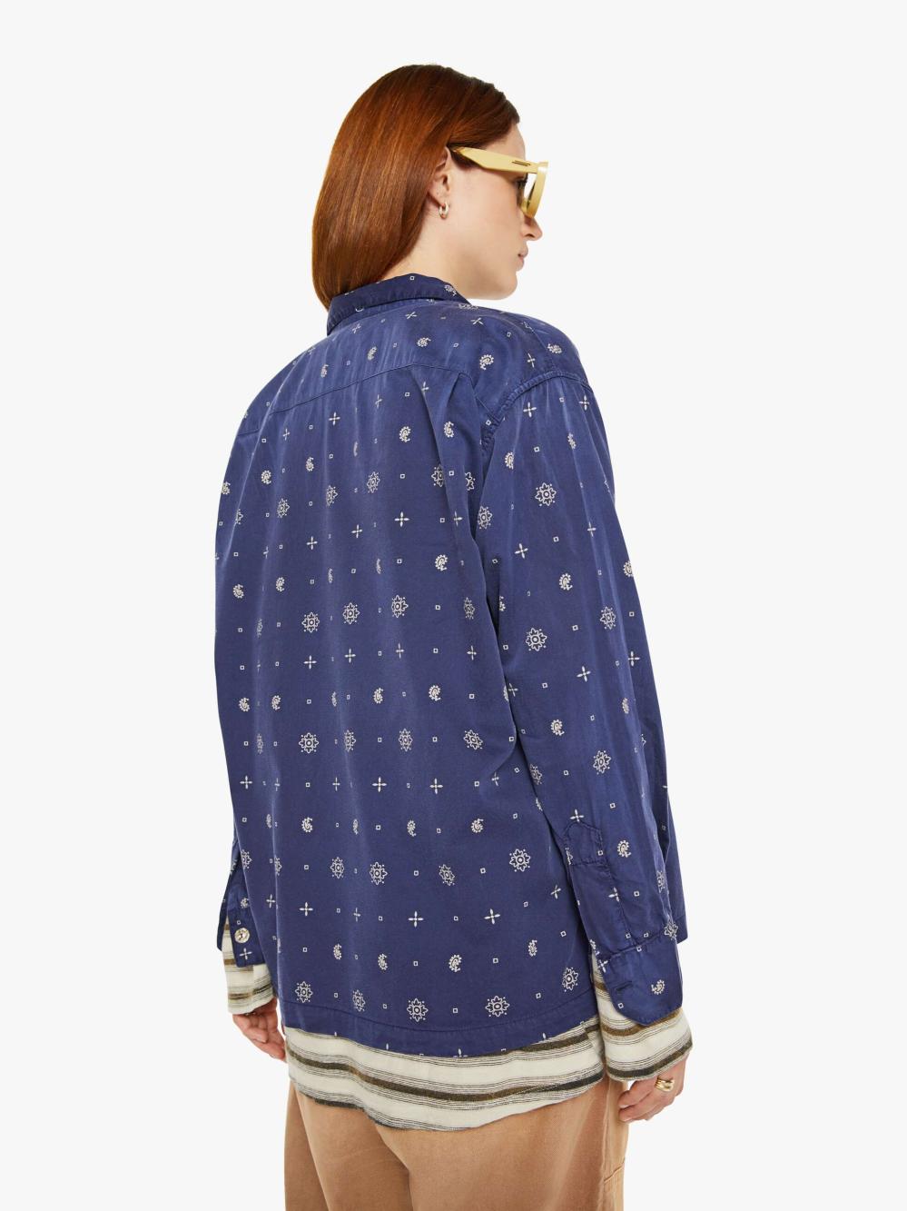 Women Shirts | Mother Denim Dr. Collectors Bowling Long Sleeve - Sailor Blue