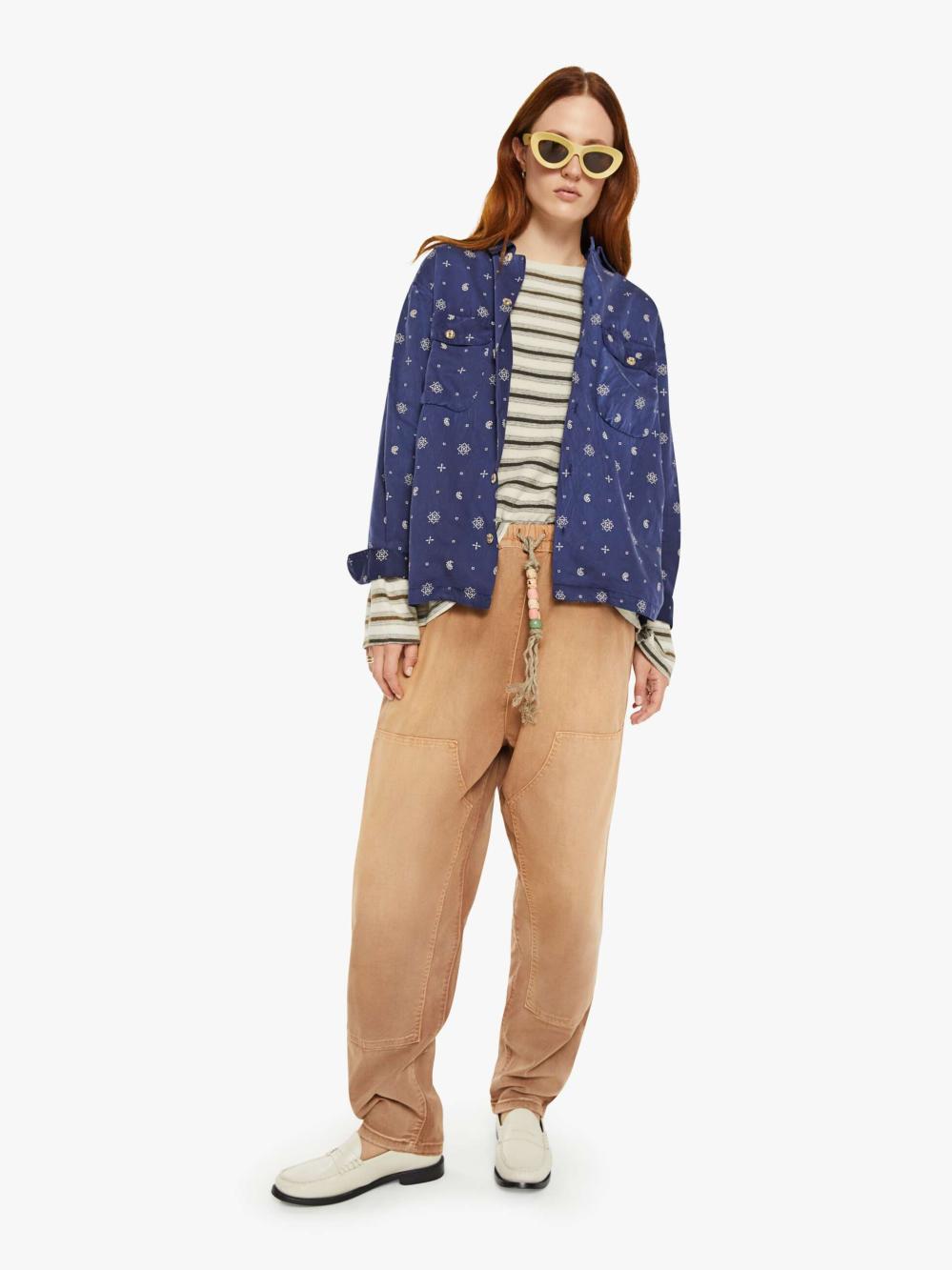 Women Shirts | Mother Denim Dr. Collectors Bowling Long Sleeve - Sailor Blue