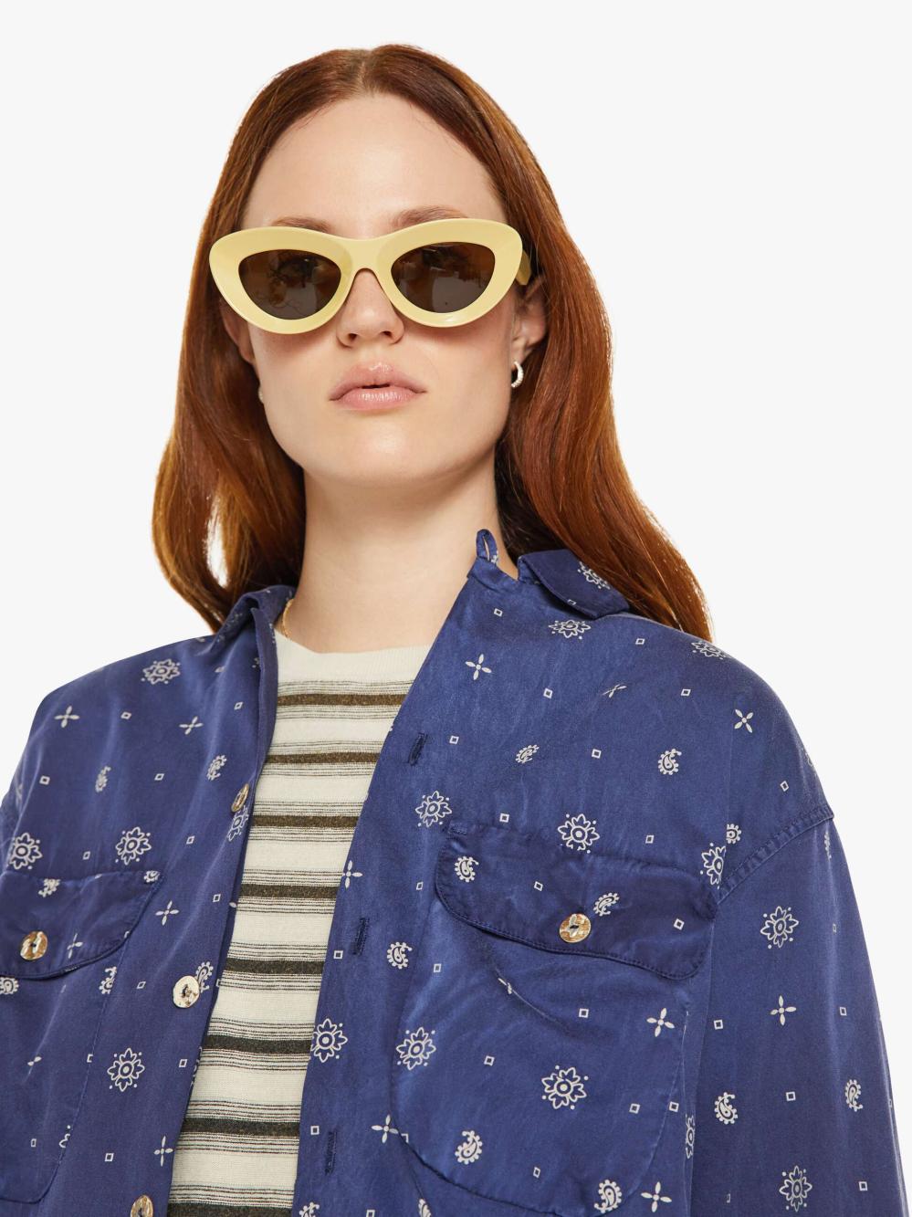 Women Shirts | Mother Denim Dr. Collectors Bowling Long Sleeve - Sailor Blue