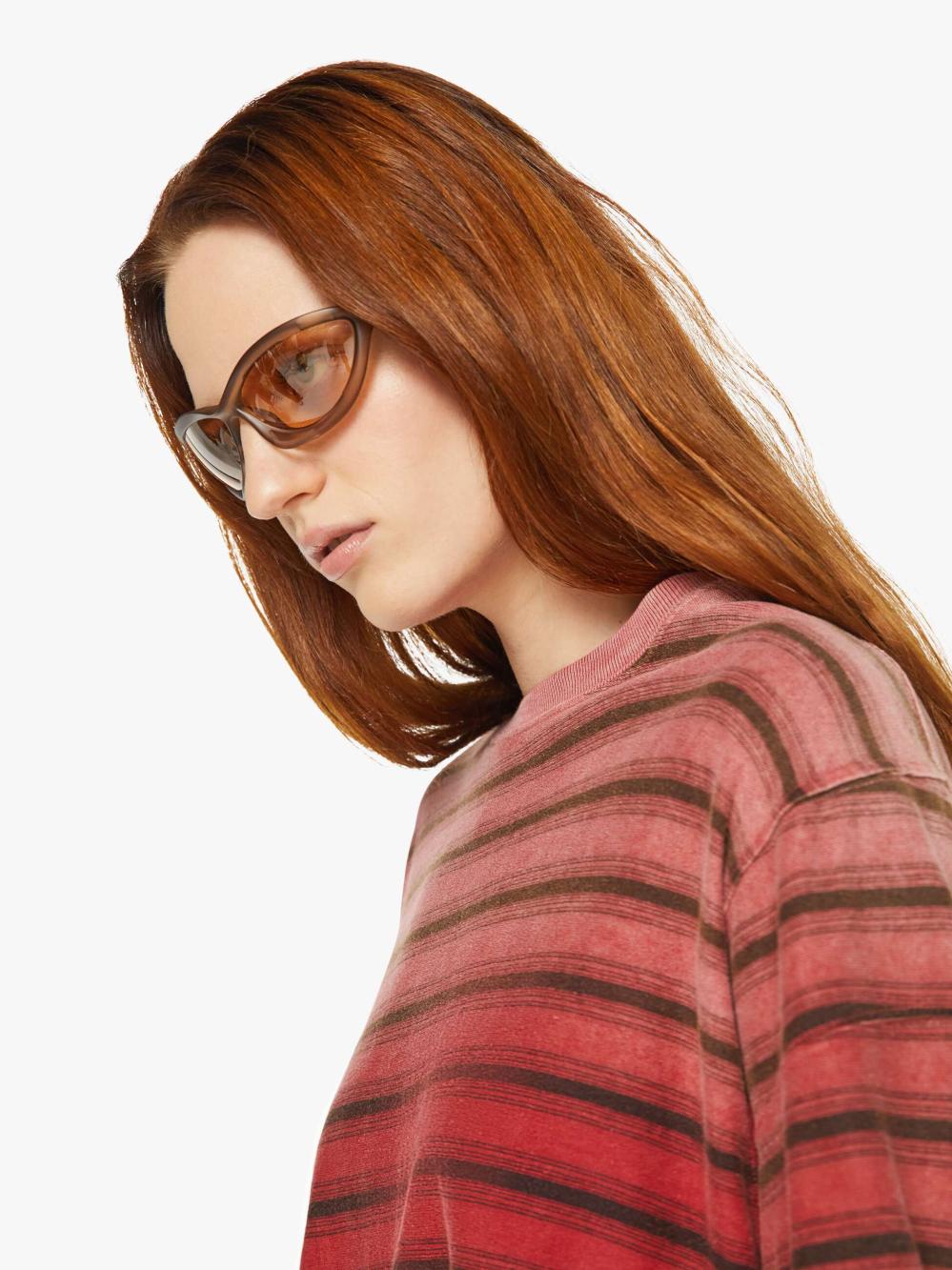 Women Shirts | Mother Denim Dr. Collectors Derrick Tee Stripes - Antique Red