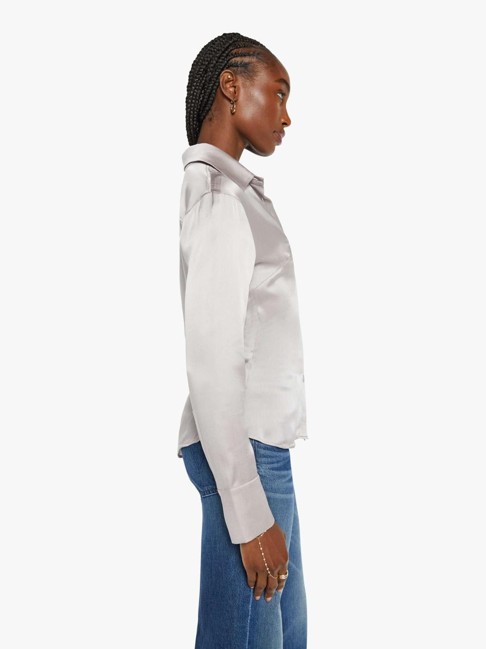 Women Shirts | Mother Denim Maria Cher Eloise Shirt - Silver