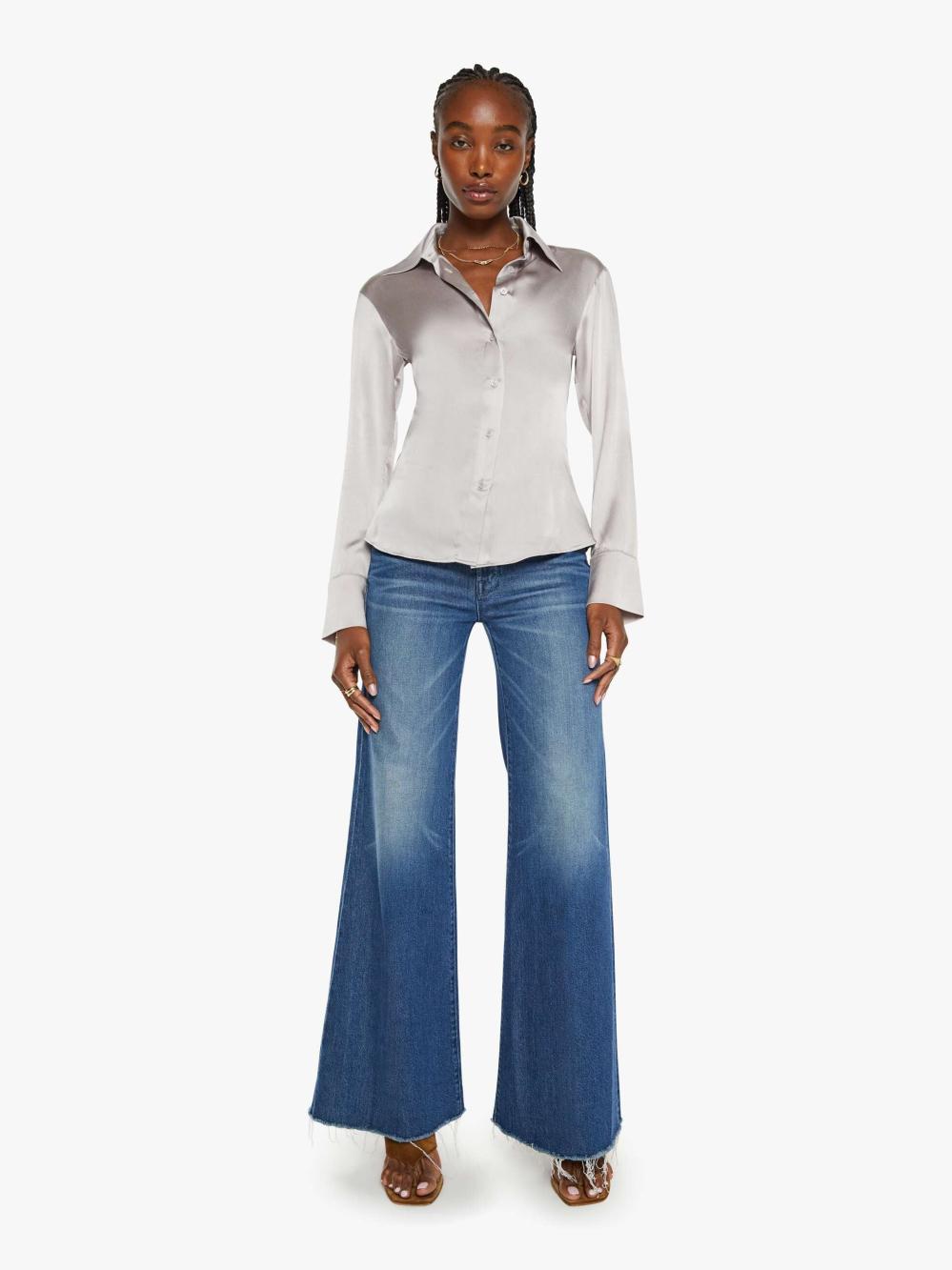 Women Shirts | Mother Denim Maria Cher Eloise Shirt - Silver