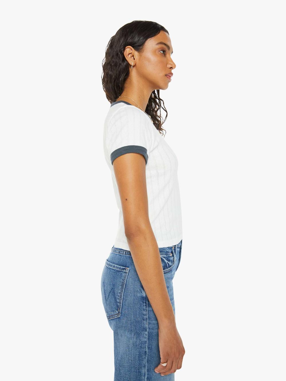 Women Shirts | Mother Denim The Itty Bitty Ringer - Skip A Beat