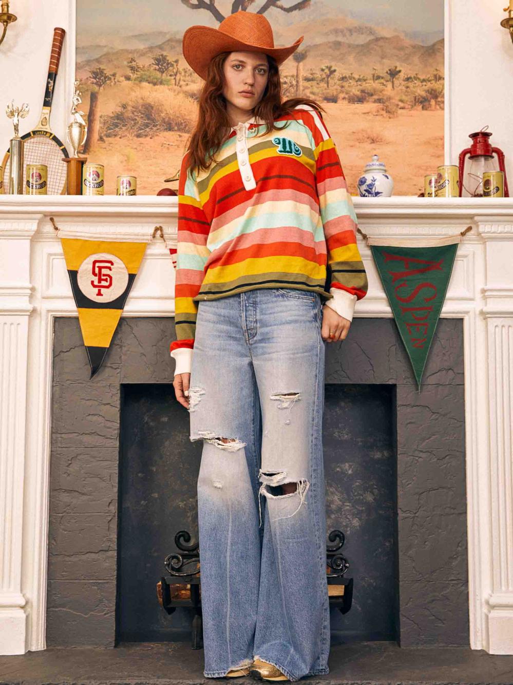 Women Shirts | Mother Denim The Penalty Kick - Rainbow - So Knotty