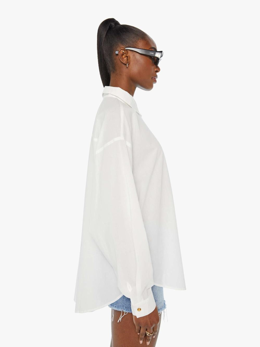 Women Shirts | Mother Denim The Pushing Buttons - Familiar Territory - Bright White