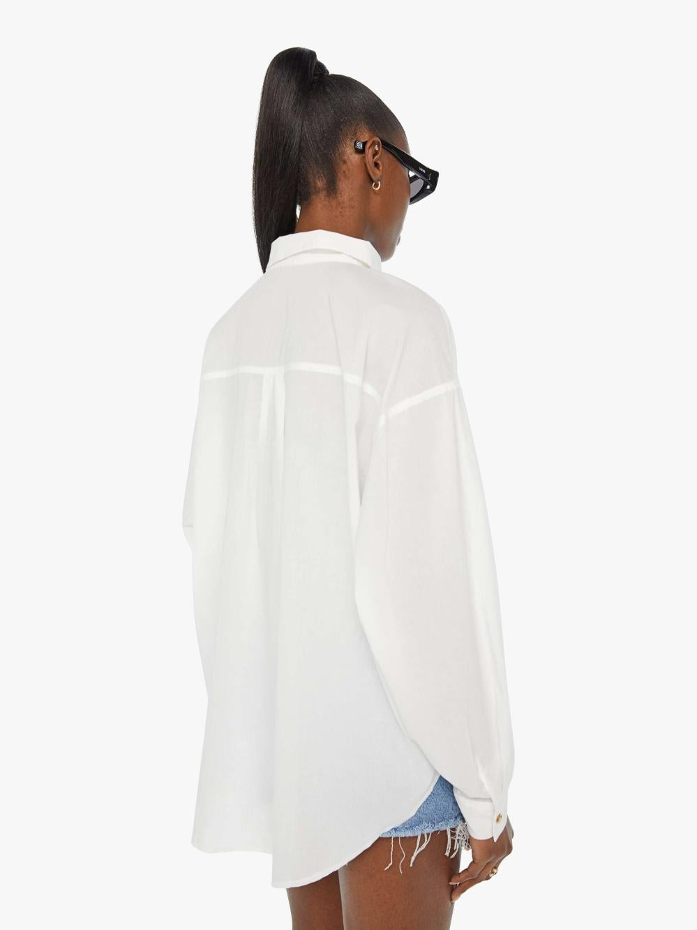 Women Shirts | Mother Denim The Pushing Buttons - Familiar Territory - Bright White