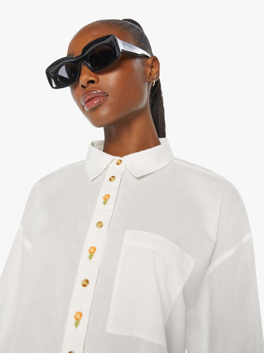 Women Shirts | Mother Denim The Pushing Buttons - Familiar Territory - Bright White