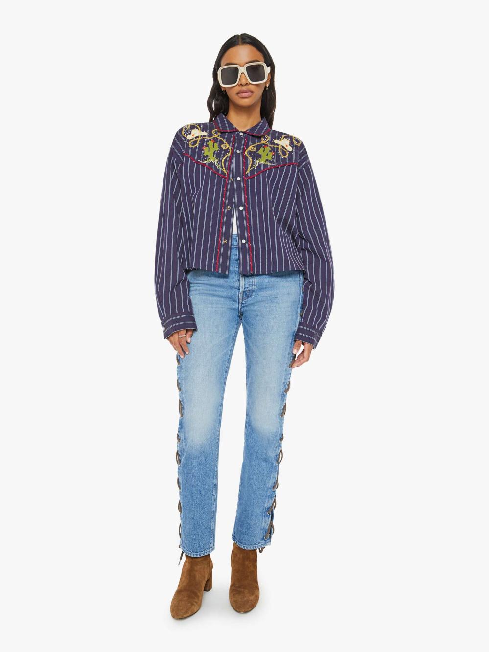 Women Shirts | Mother Denim The Riding Shotgun - Circle The Wagon