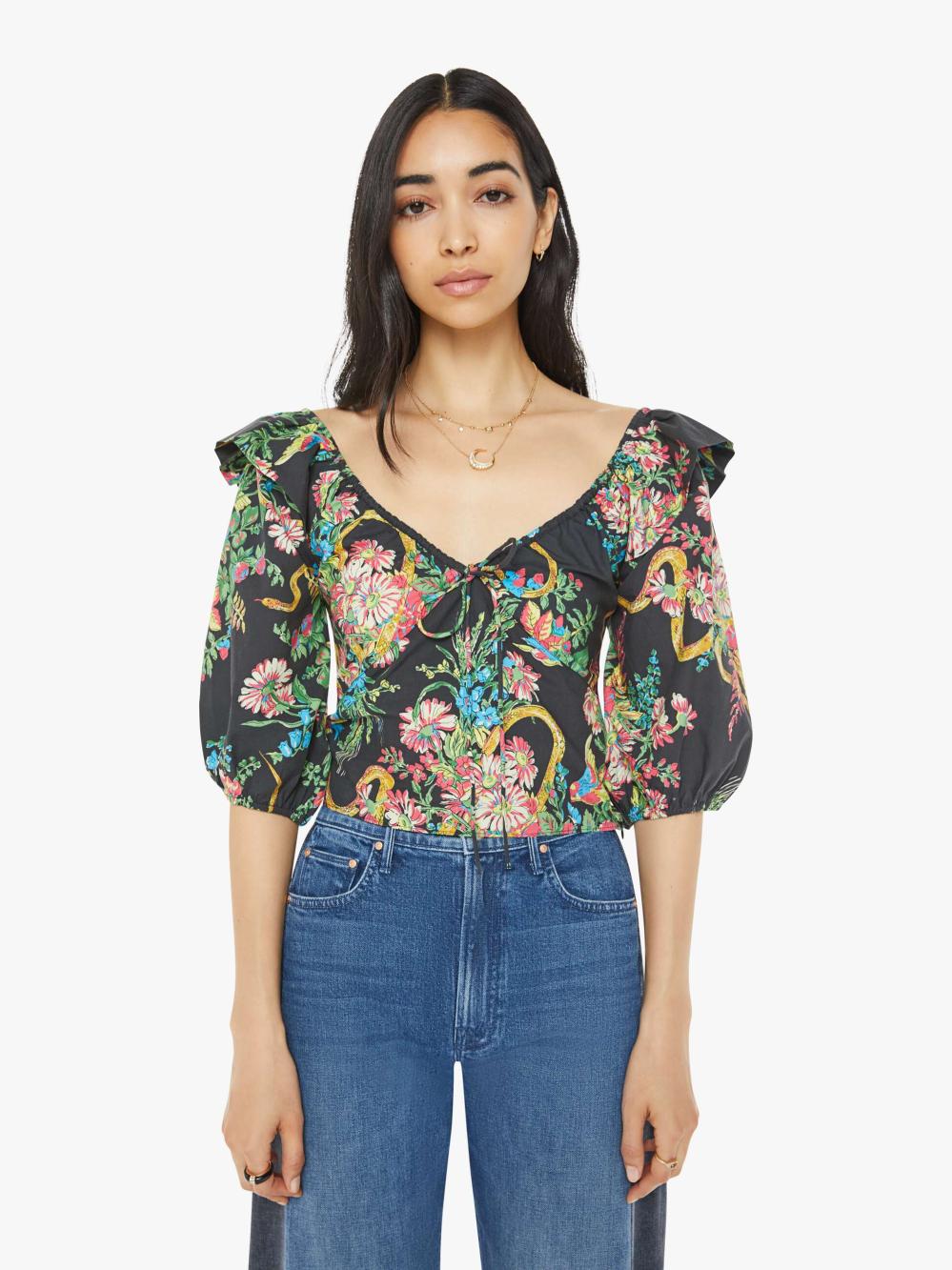 Women Shirts | Mother Denim The Sweet Talker Top - Wicked Wildflowers