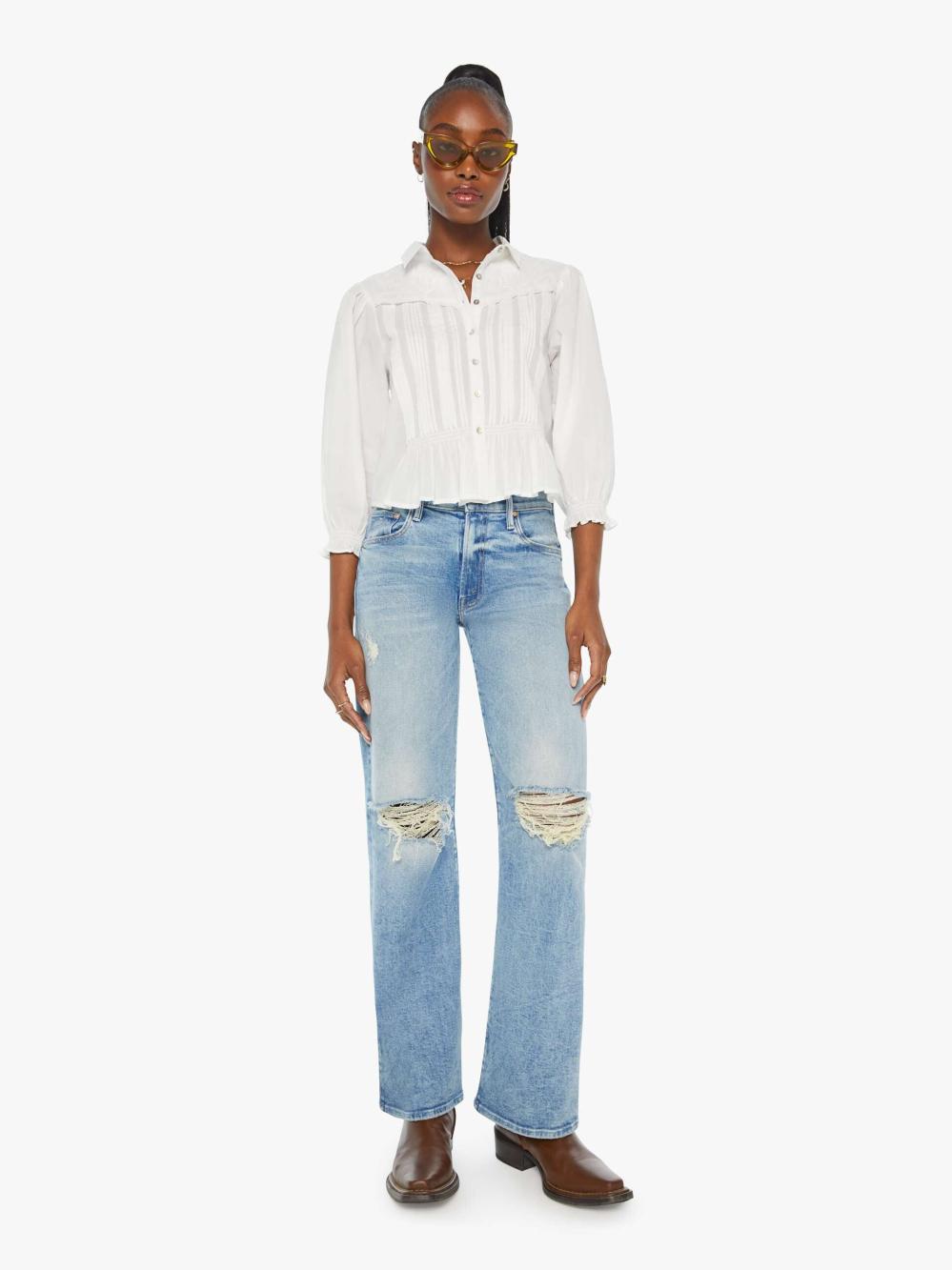 Women Shirts | Mother Denim The Tucks And Gathers - Bright White
