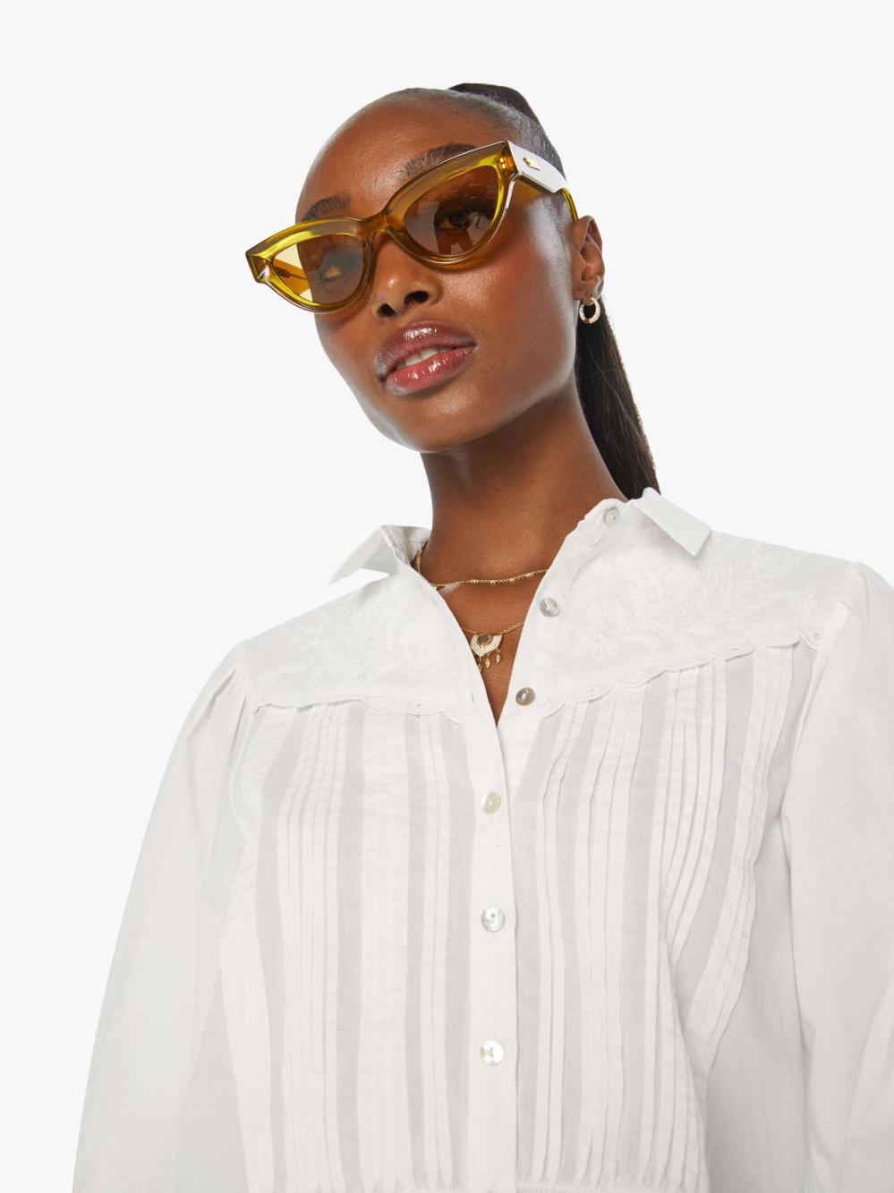 Women Shirts | Mother Denim The Tucks And Gathers - Bright White