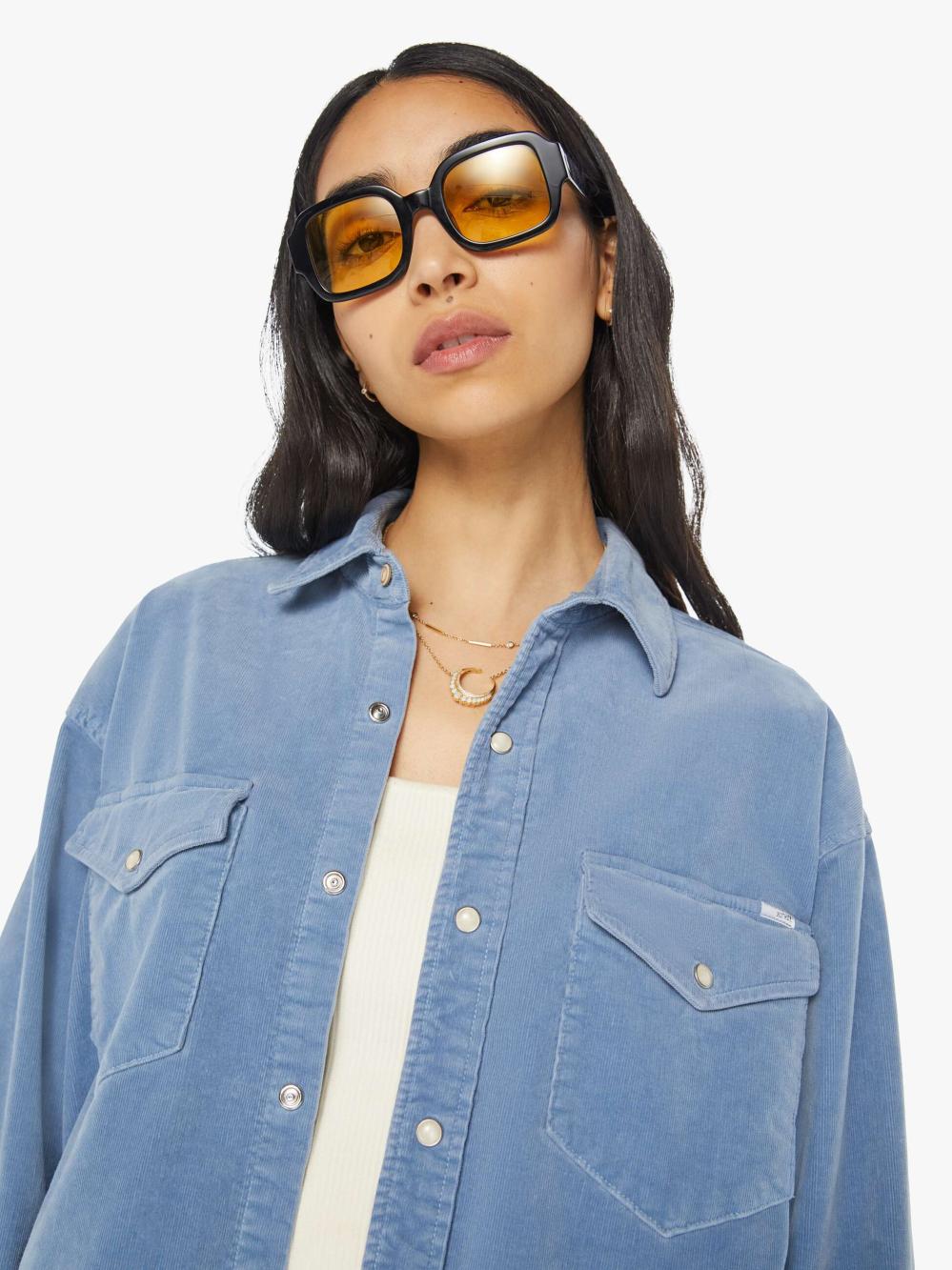 Women Shirts | Mother Denim The Wild West Shirt - Hopscotch - Blue Shadow