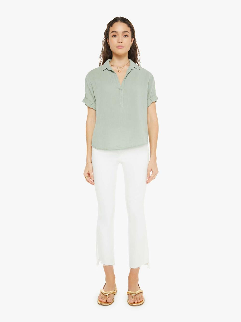 Women Shirts | Mother Denim XiRENA Cruz Top - Aqua Grey