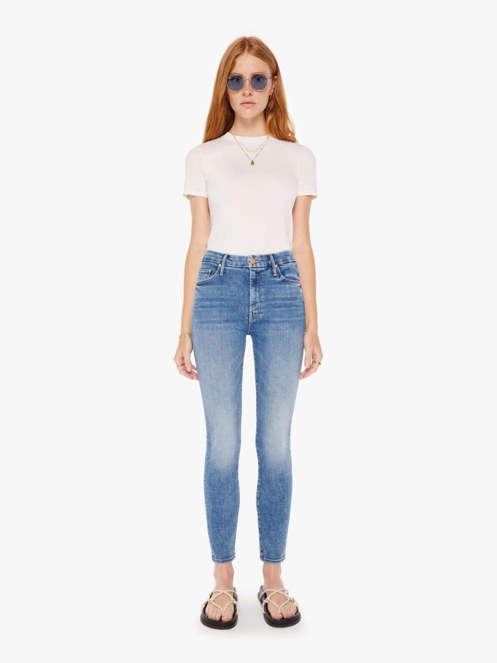 Women Skinny | Mother Denim High Waisted Looker Ankle - On The Road