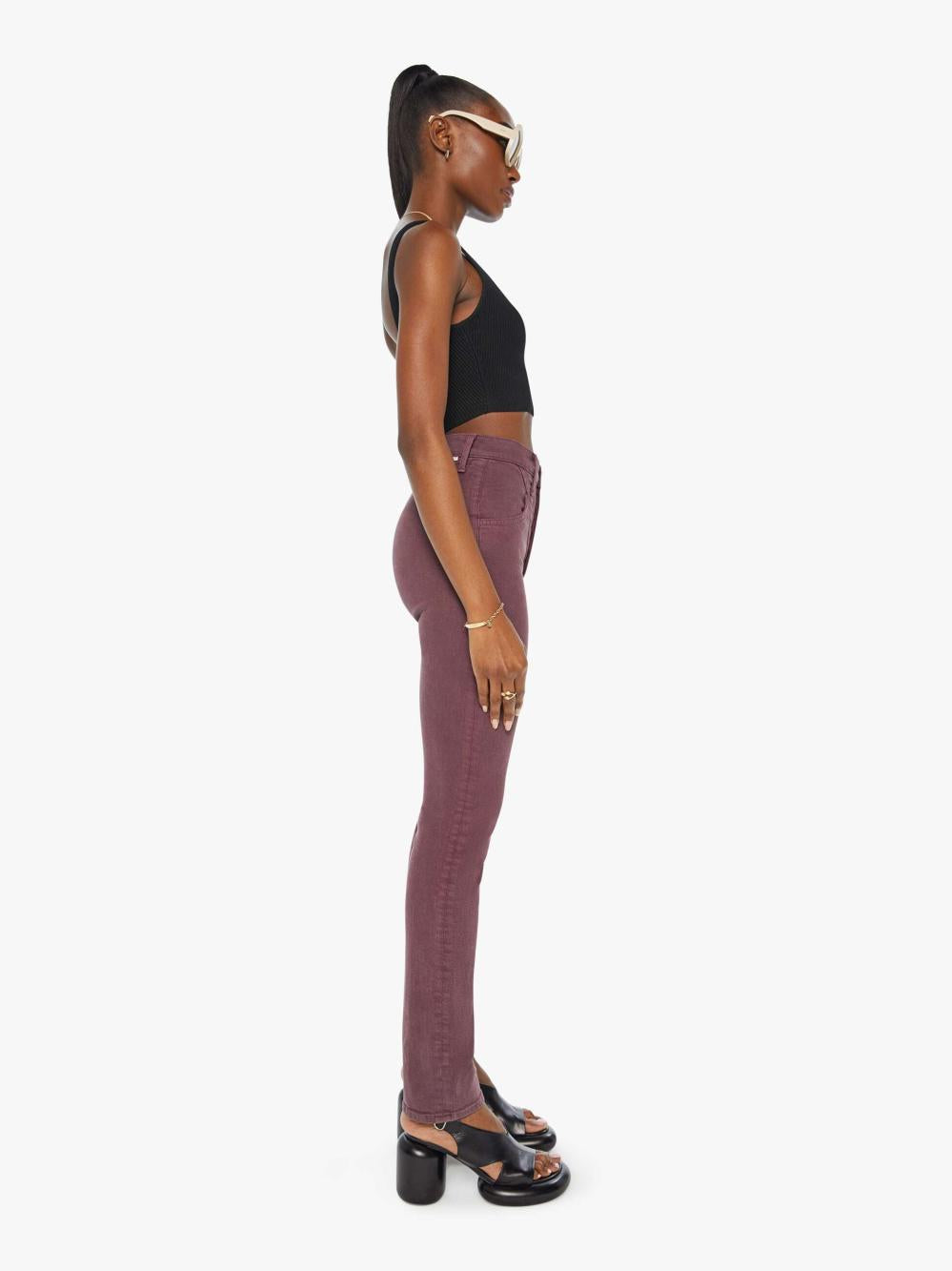 Women Skinny | Mother Denim The Rocky Rider Skimp - Cats And Dogs - Mauve Wine
