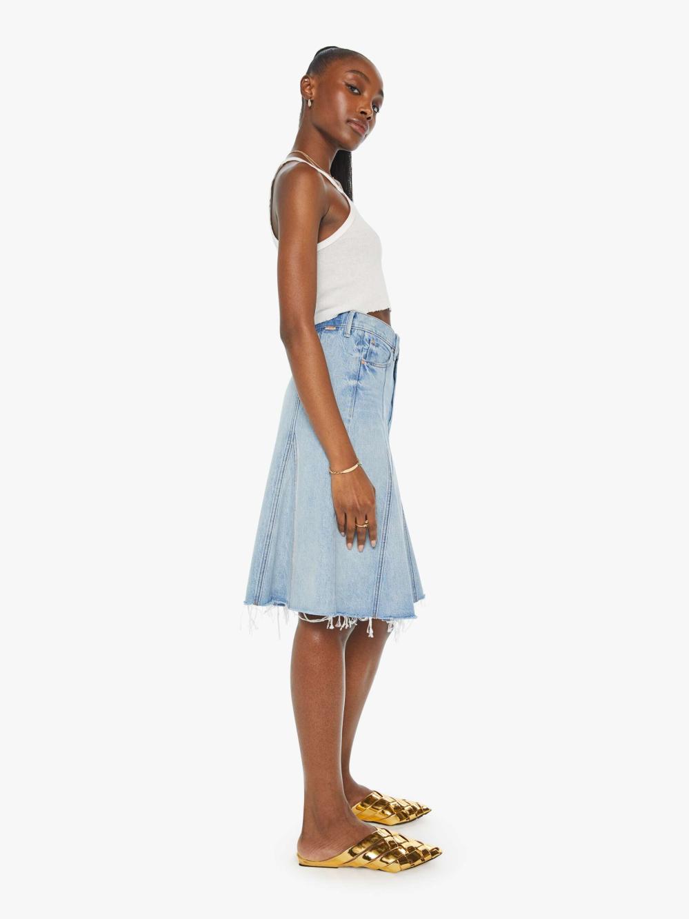 Women Skirts &amp; Dresses | Mother Denim The Half Swing Fray - Silent Treatment