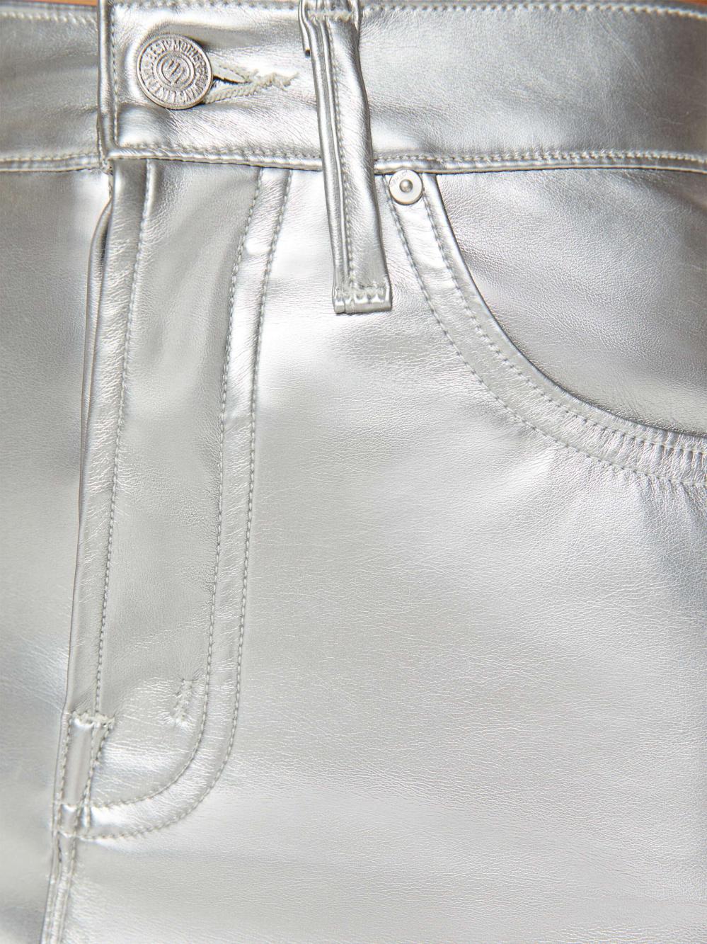 Women Skirts &amp; Dresses | Mother Denim The Vagabond Zip Mini - Silver Dagger