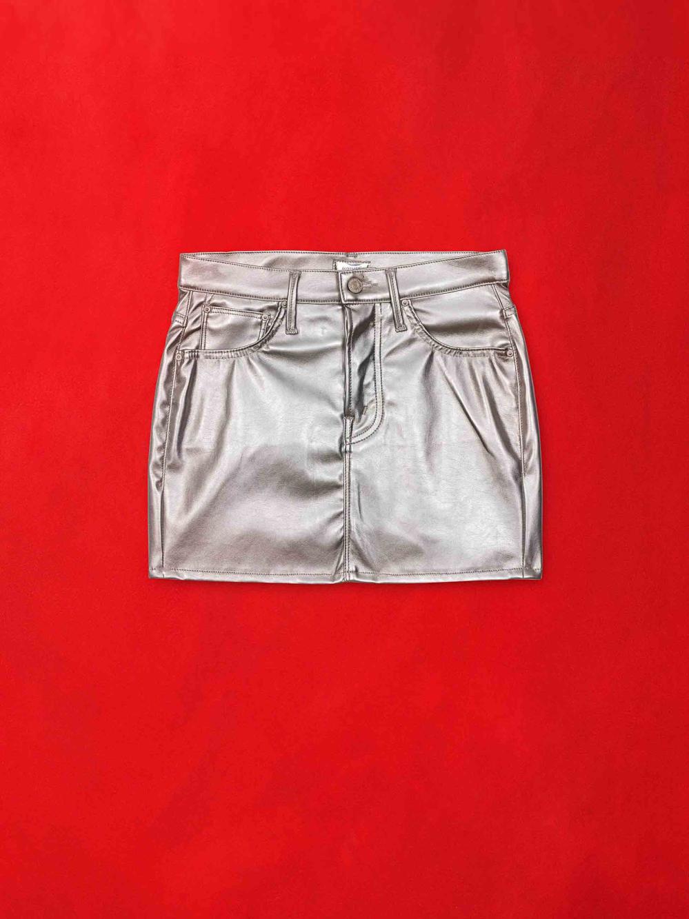 Women Skirts &amp; Dresses | Mother Denim The Vagabond Zip Mini - Silver Dagger