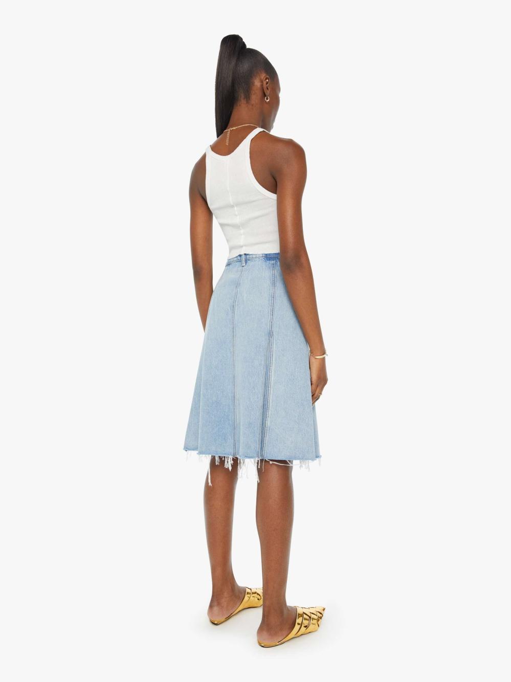 Women Skirts | Mother Denim The Half Swing Fray - Silent Treatment