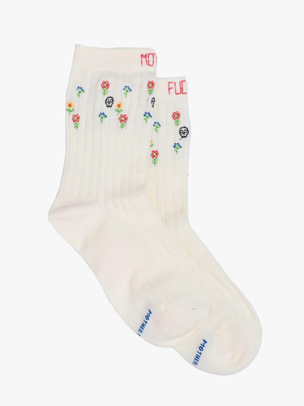 Women Socks | Mother Denim The Half Step - MF Skulls And Flowers