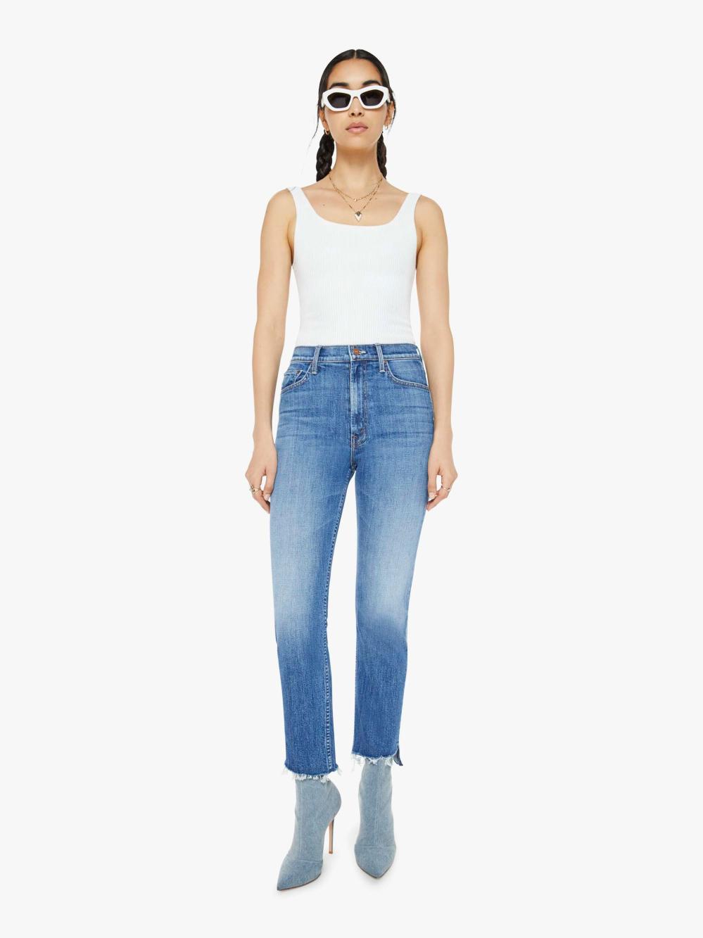 Women Straight | Mother Denim High Waisted Rider Ankle Step Fray - Loafers And Lassos