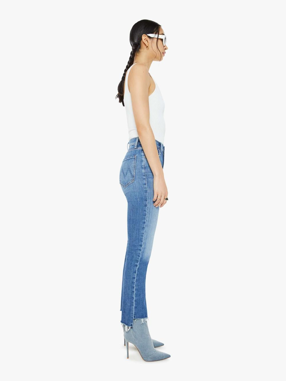 Women Straight | Mother Denim High Waisted Rider Ankle Step Fray - Loafers And Lassos
