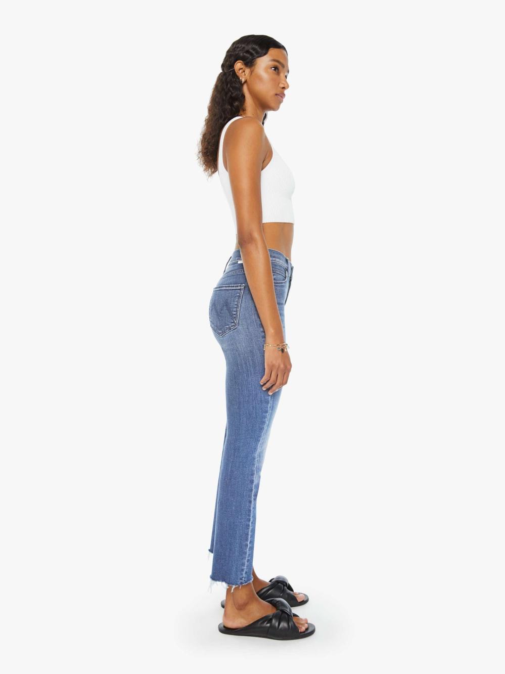 Women Straight | Mother Denim The Mid Rise Dazzler Ankle Fray - We The Animals