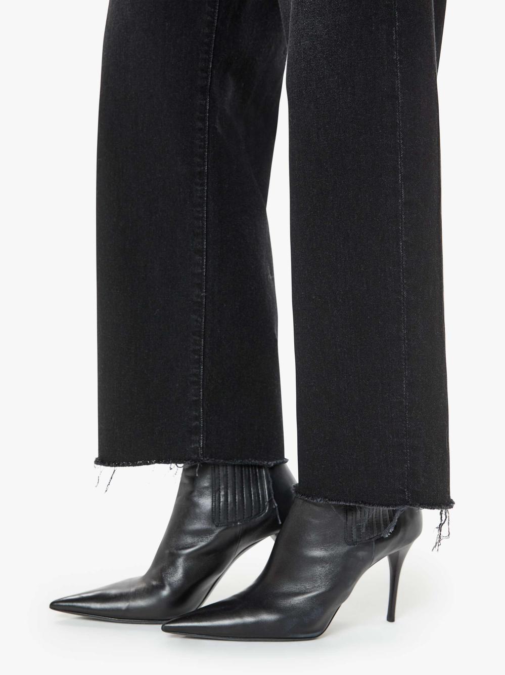 Women Straight | Mother Denim The Starry Spitfire Ankle Fray - Black Magic