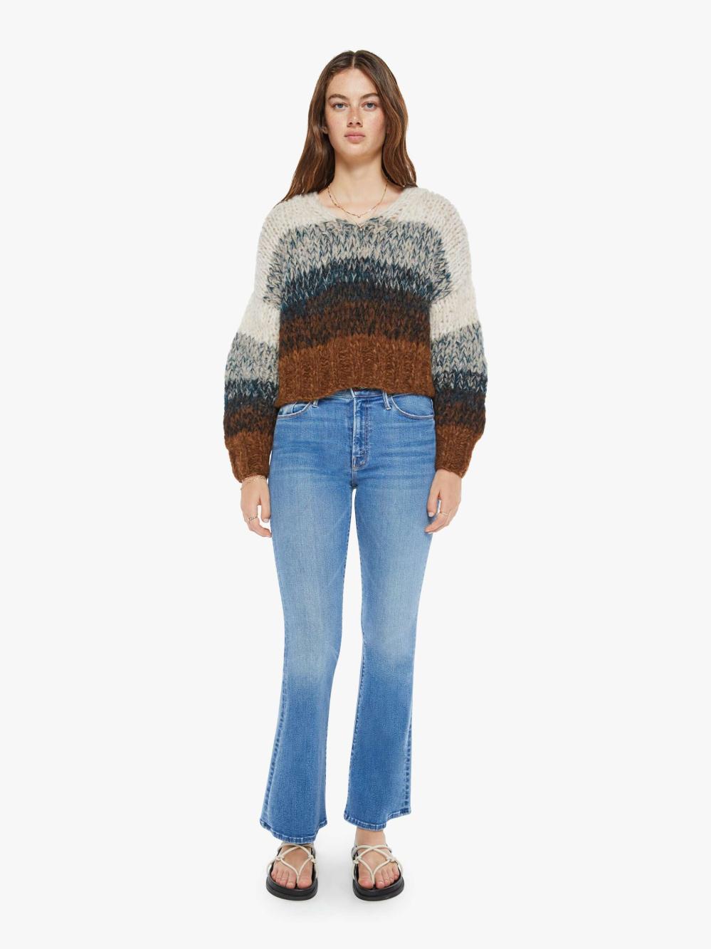 Women Sweaters | Mother Denim Maiami Alpaca Ombre V-Neck Pullover - Brown Ombre