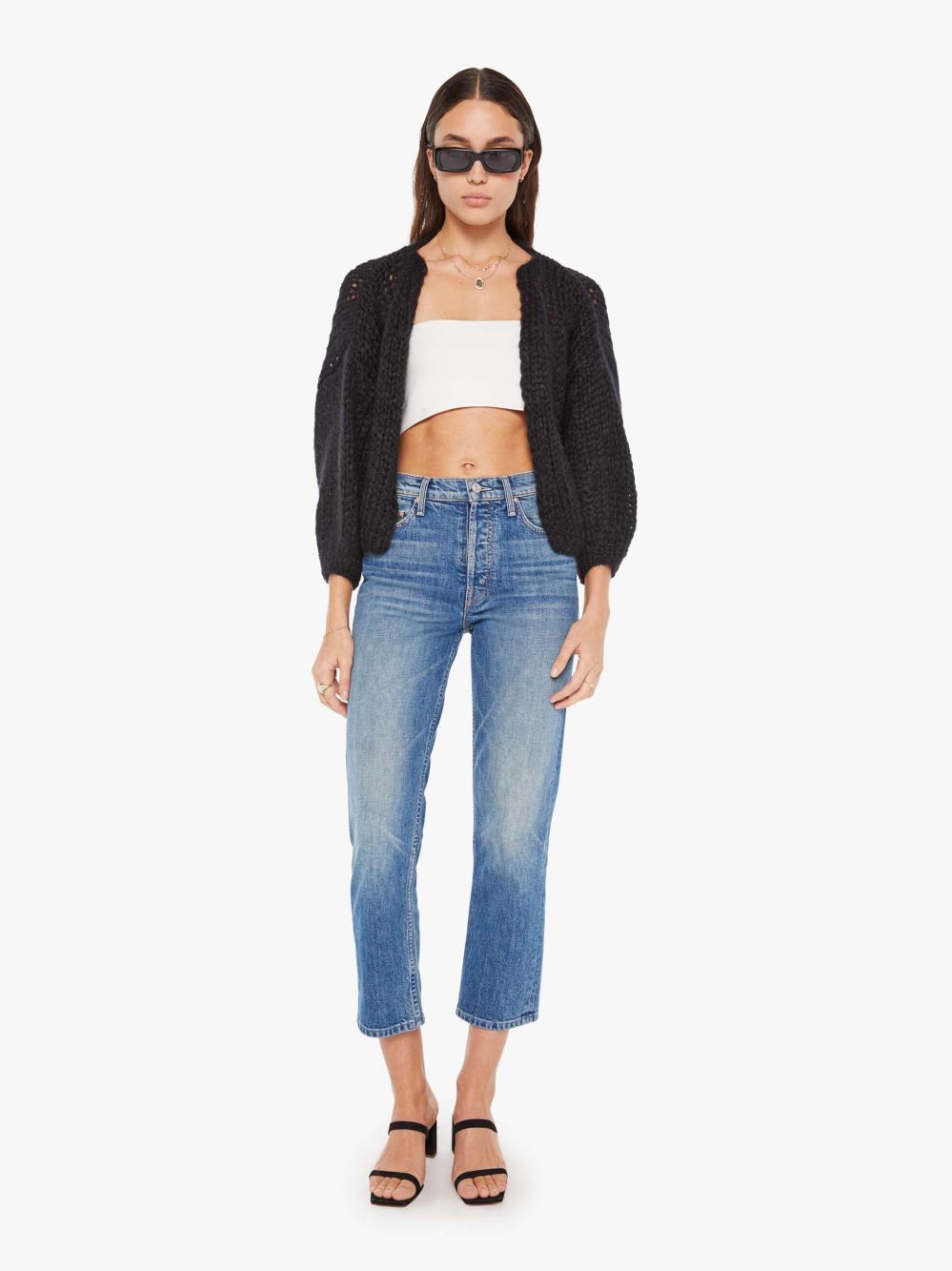 Women Sweaters | Mother Denim Maiami Big Bomber Cardigan - Black