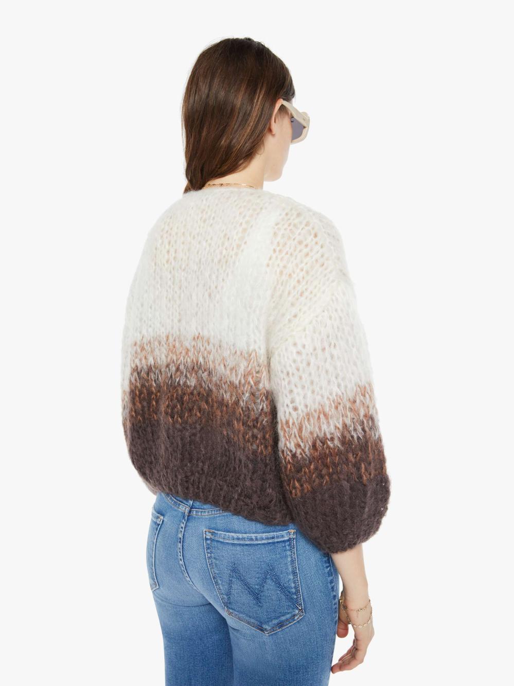 Women Sweaters | Mother Denim Maiami Mohair Bomber Cardigan - Brown Creme
