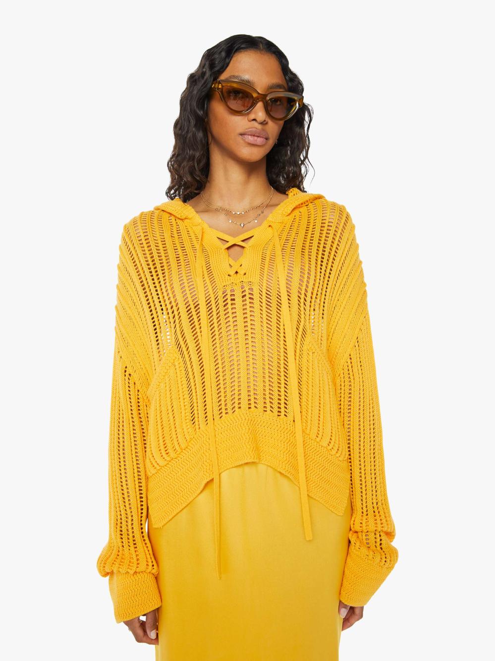 Women Sweaters | Mother Denim SABLYN ELOWEN COTTON CASHMERE HOODIE MARZIPAN