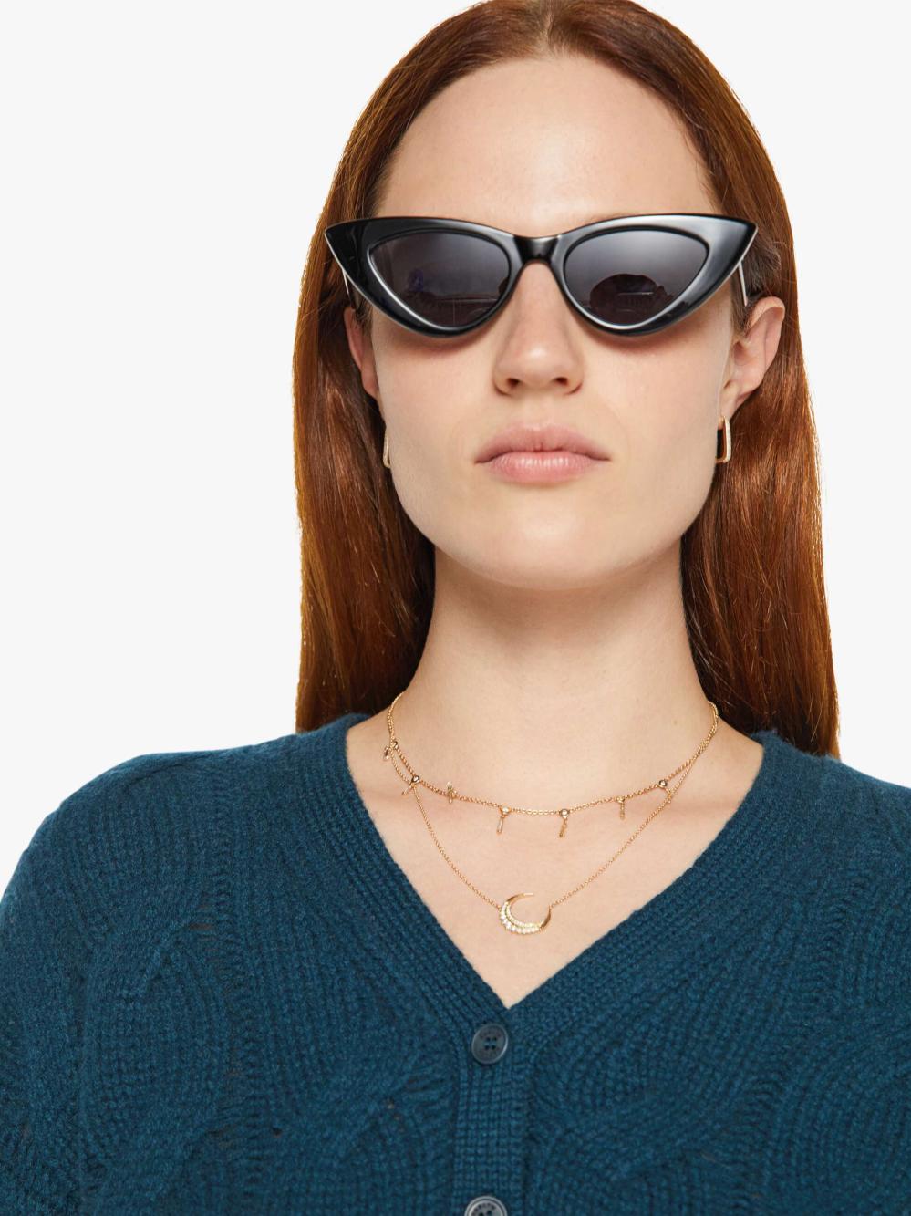 Women Sweaters | Mother Denim SABLYN Jolie V-Neck Cropped Cable Cardigan - Compass