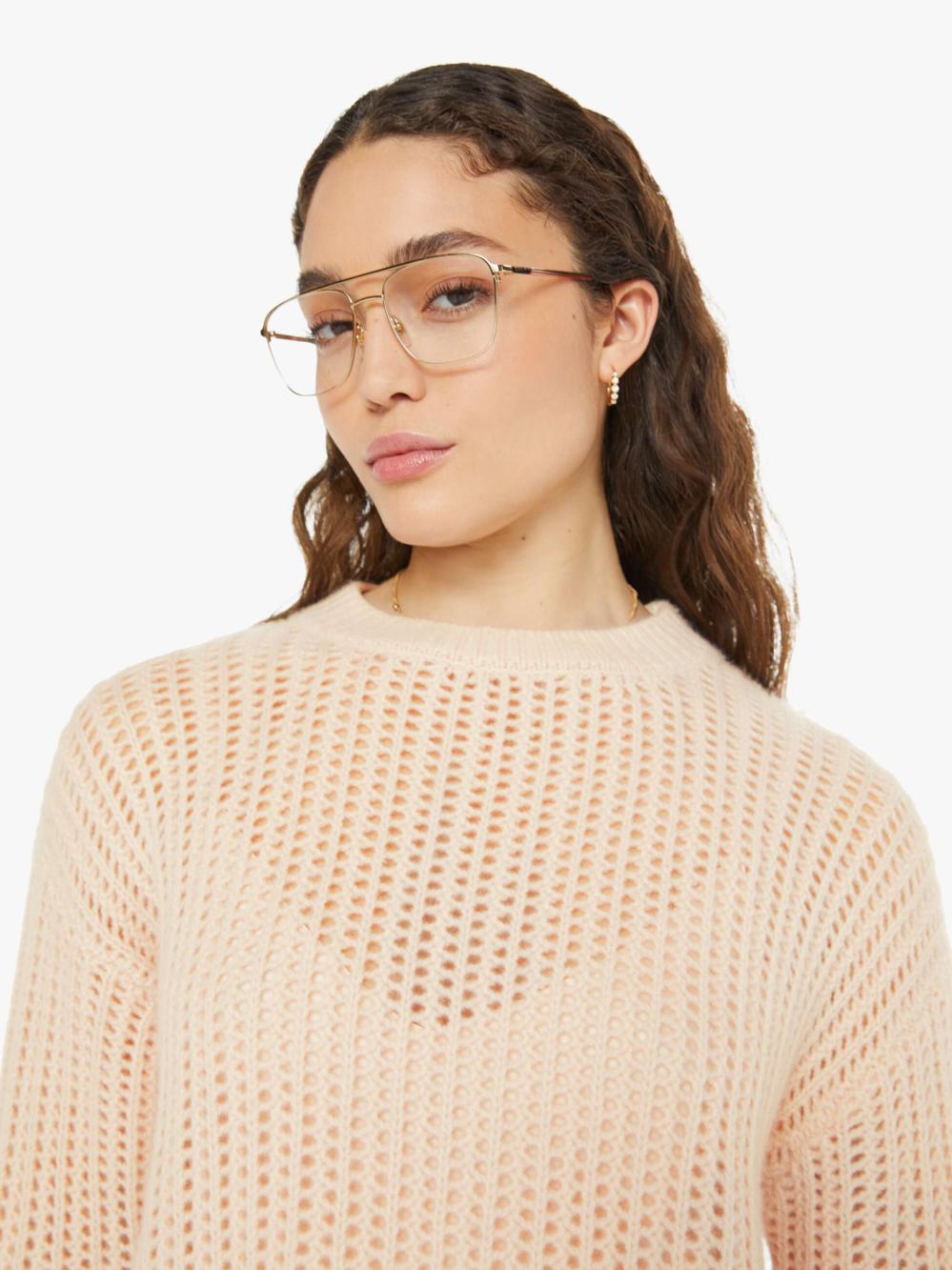 Women Sweaters | Mother Denim SABLYN Marci Long Relaxed Crewneck - Mallow