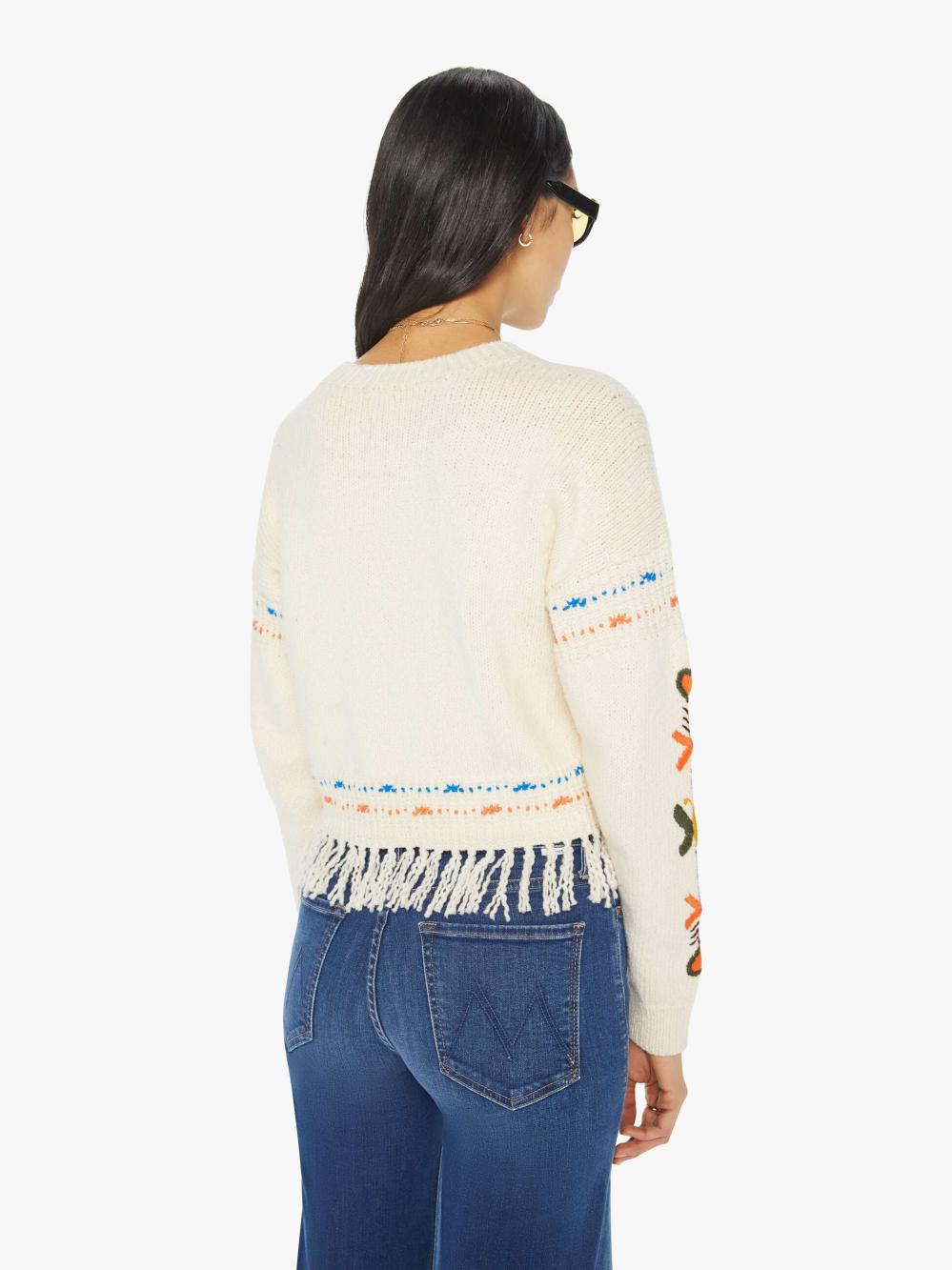 Women Sweaters | Mother Denim The Itsy Jumper Fringe - Little Trinket