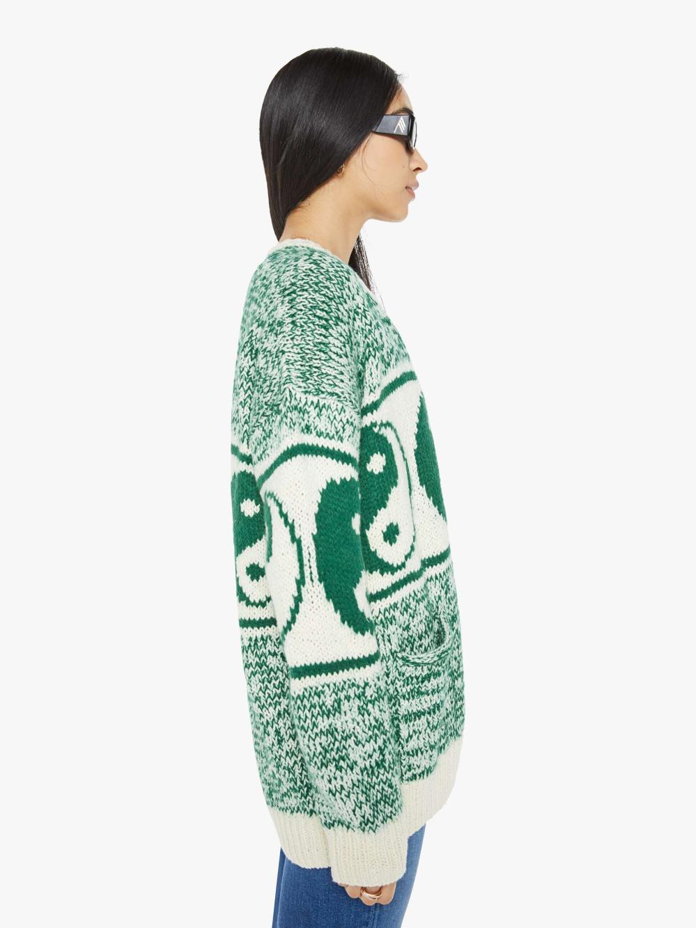 Women Sweaters | Mother Denim The Long Drop Cardigan - Forest And Cream