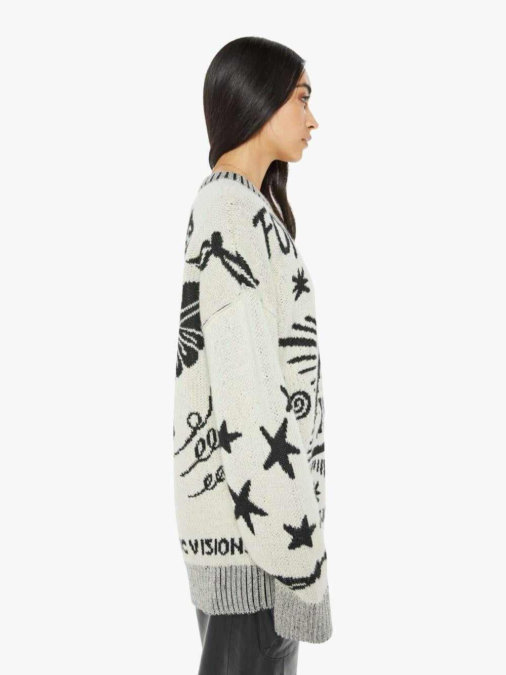 Women Sweaters | Mother Denim The Long Drop Daddy - Mystic Vision