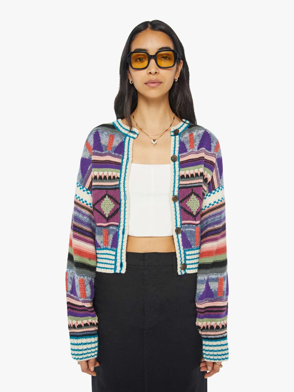 Women Sweaters | Mother Denim The Soaring High Cardigan - Flying Flags