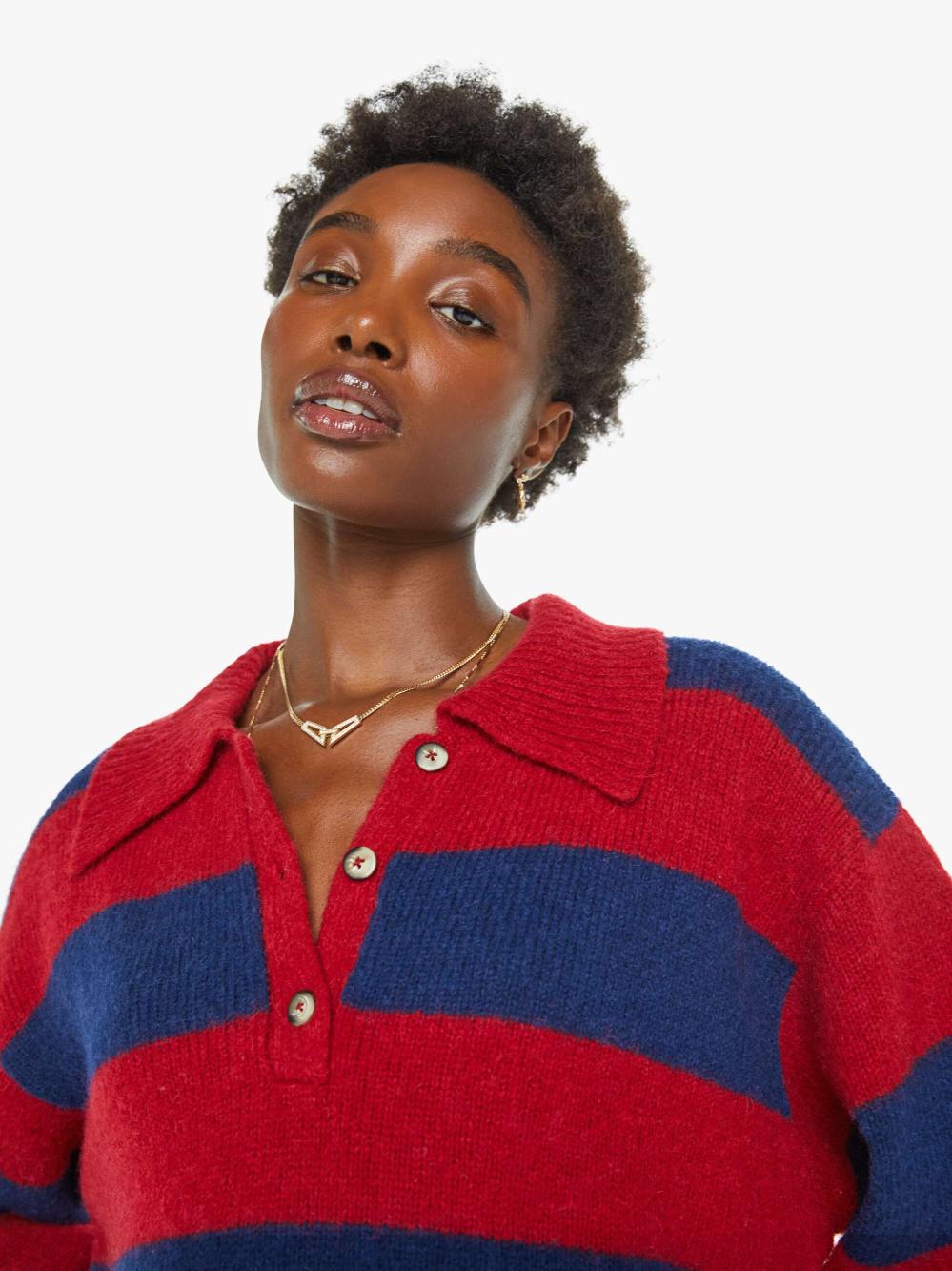 Women Sweaters | Mother Denim XiRENA Brenton Sweater - Red Blue