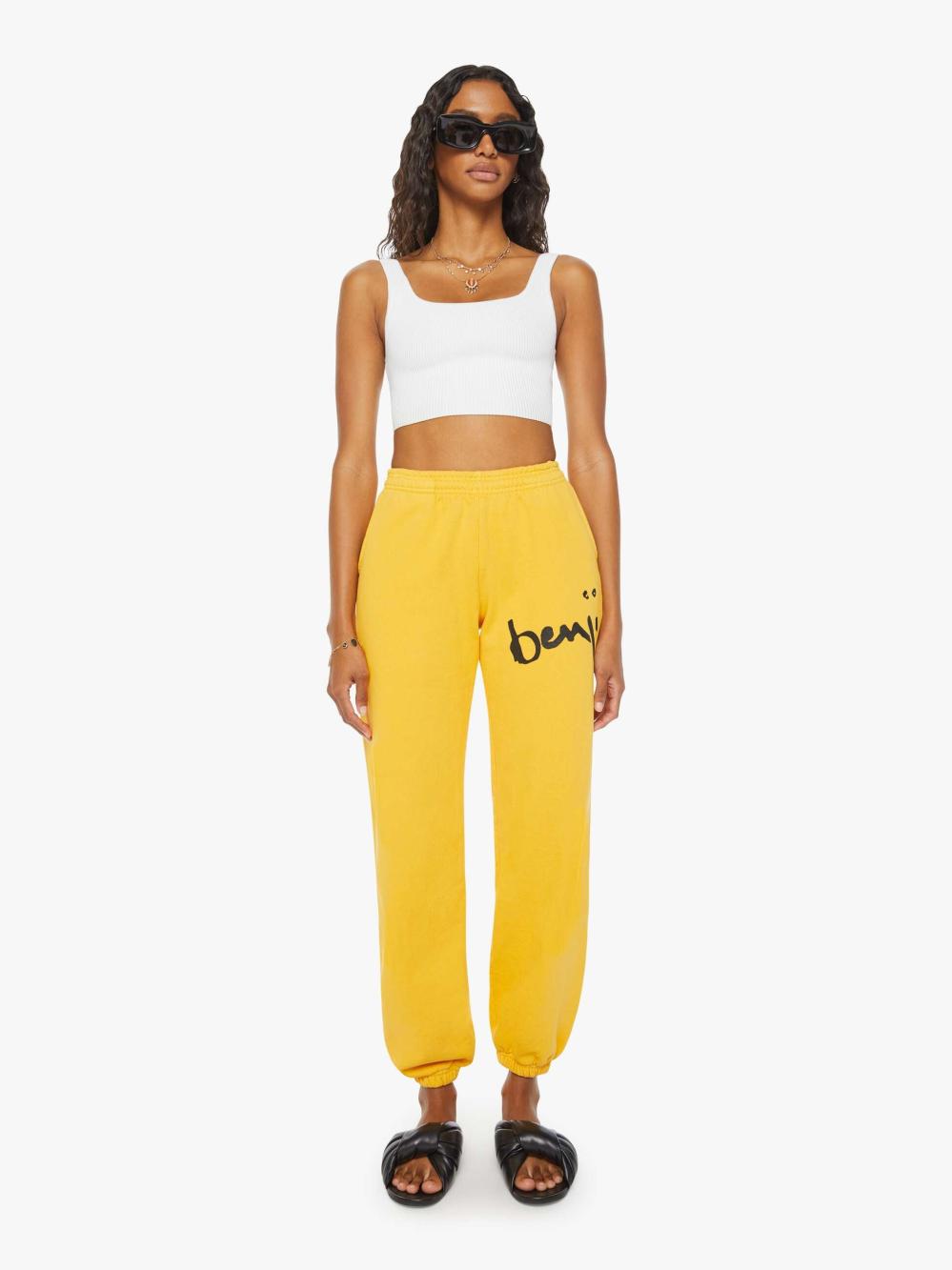 Women Sweatpants | Mother Denim Cloney Benji Sweatpants - Mustard