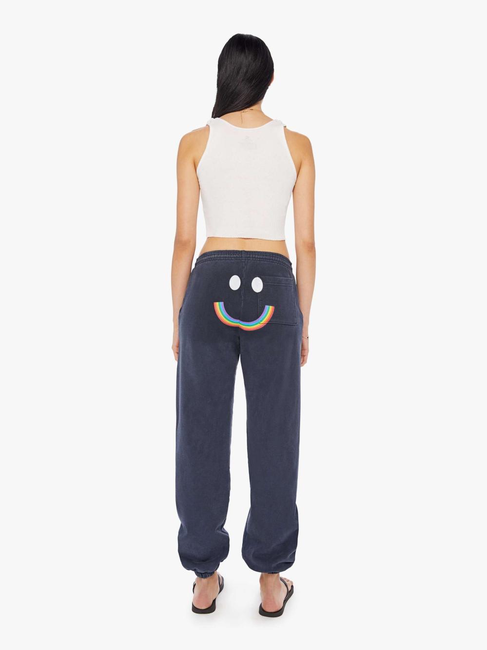 Women Sweatpants | Mother Denim Cloney Rainbow Management Sweatpants - Navy