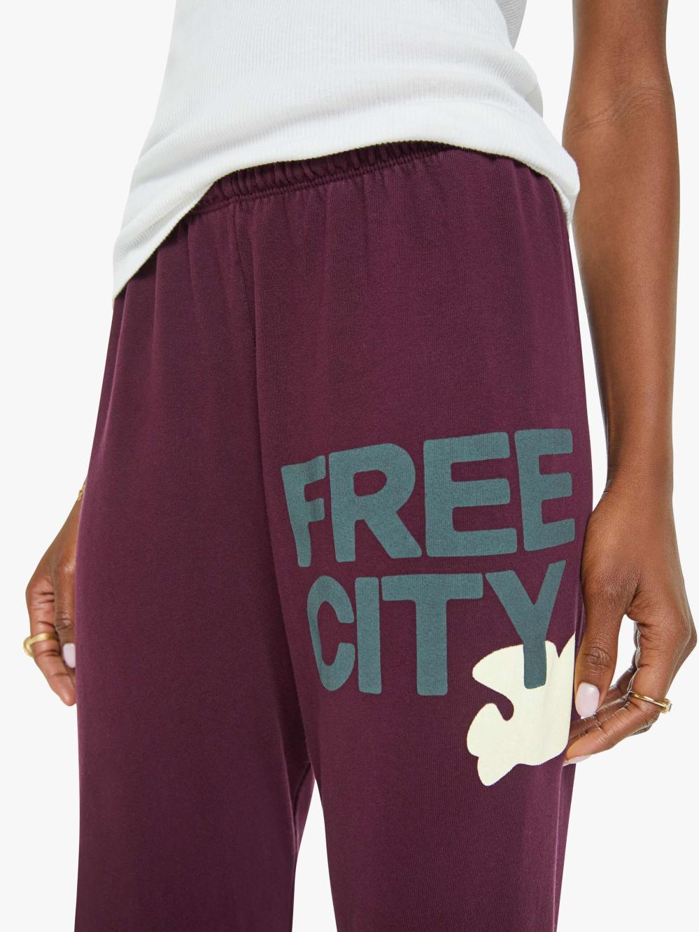 Women Sweatpants | Mother Denim FREECITY Large Sweatpant - Eggplant