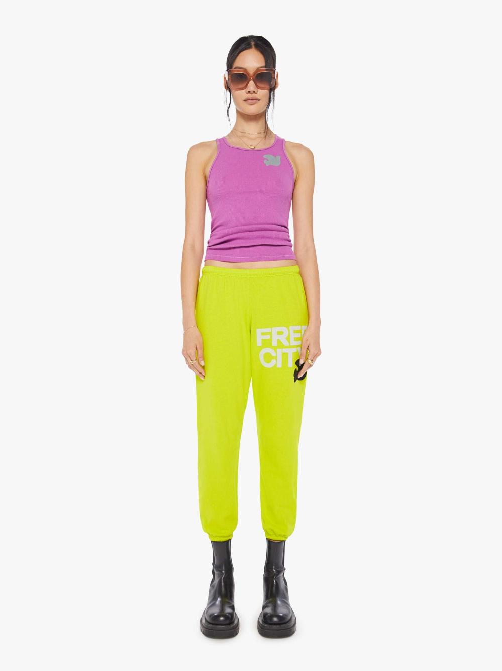 Women Sweatpants | Mother Denim FREECITY LARGE SWEATPANT GLOYELLOW