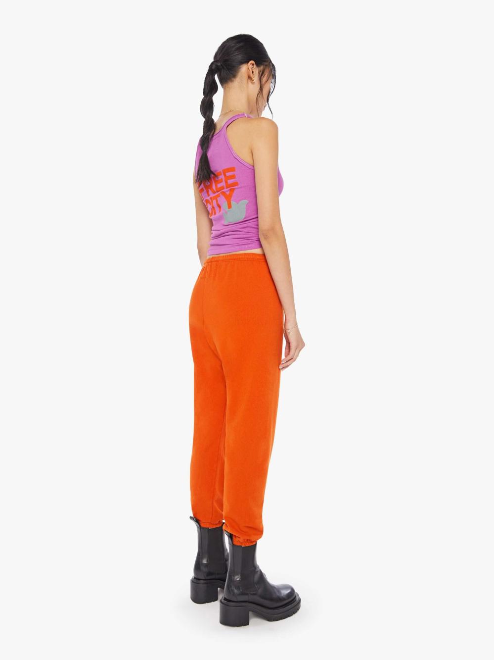 Women Sweatpants | Mother Denim FREECITY LARGE SWEATPANT ORANGE PLANT